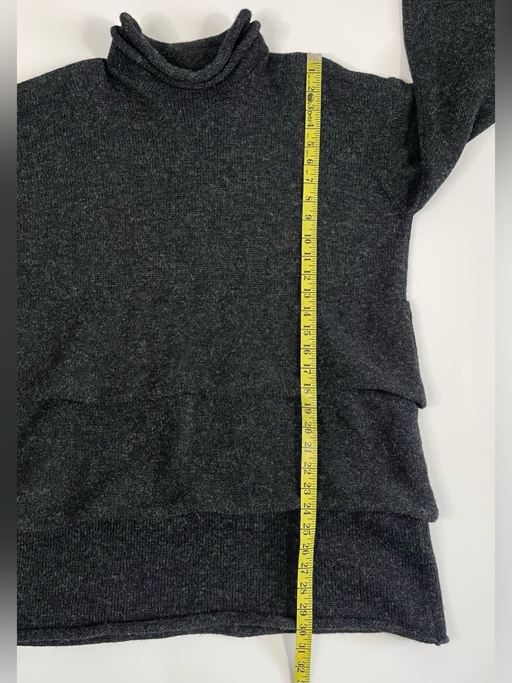 Yohji Yamamoto Charcoal Layered Turtleneck Sweater. Size: M - Picture 6 of 7